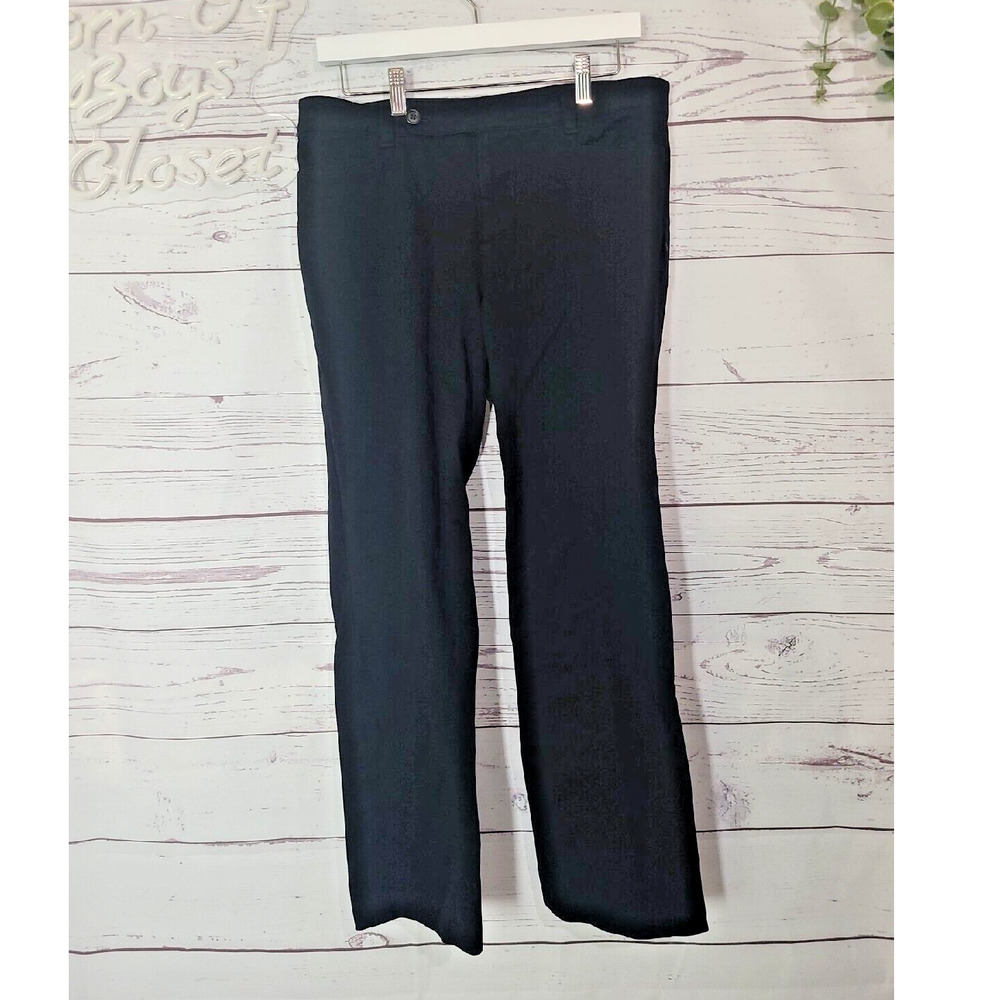 Lauren Ralph‎ Lauren Black Adelle Straight Leg Mid Rise Pants Womans Size 10